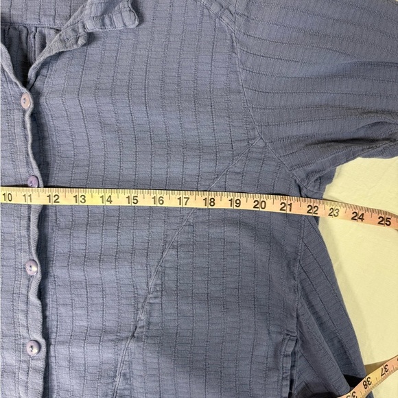 Iridium Womens Jacket Shirt Button Up Minimalist Top Periwinkle Pockets Size M - Picture 7 of 9